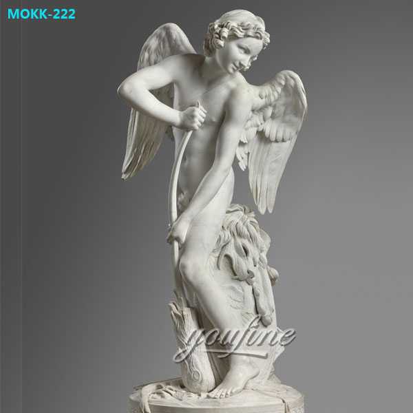 Famous Art Sculptures Bouchardon Cupid Cutting His Bow Marble Angel Statue for Garden Decor MOKK-222