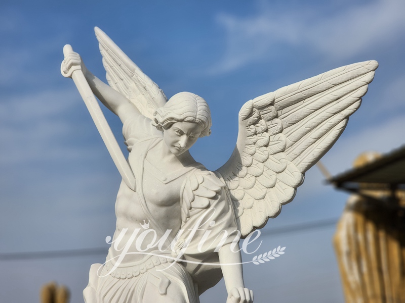 Hand Carved Marble Statue Large Saint Archangel Statuefor Lawn Ornament CHS-743