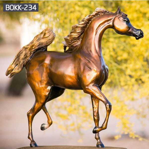 Hand Carved and High Polished Life Size Bronze Horse Garden Sculpture for Sale-BOKK-234