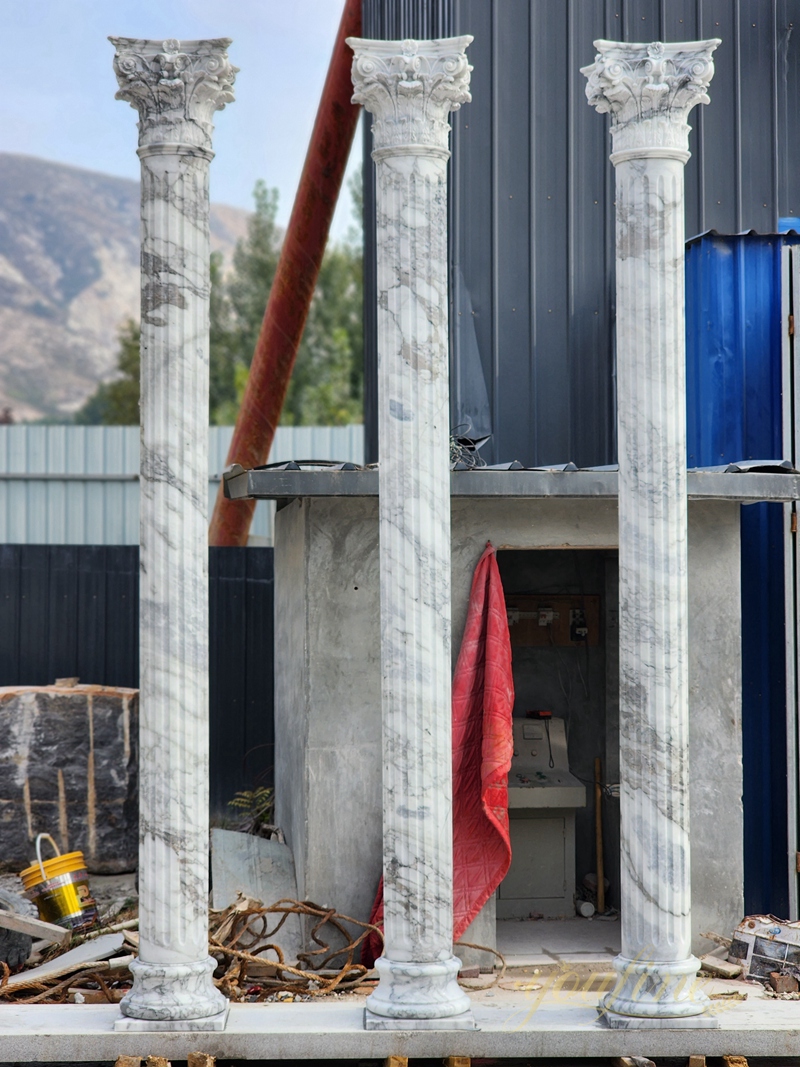 Large White Natural Marble Greek Columns