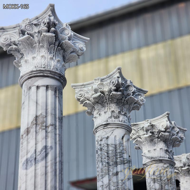 Large White Natural Marble Greek Columns