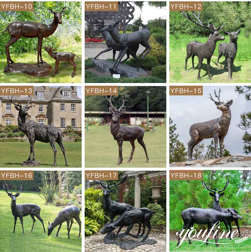 Life Size Bronze Elk Statues Outdoor