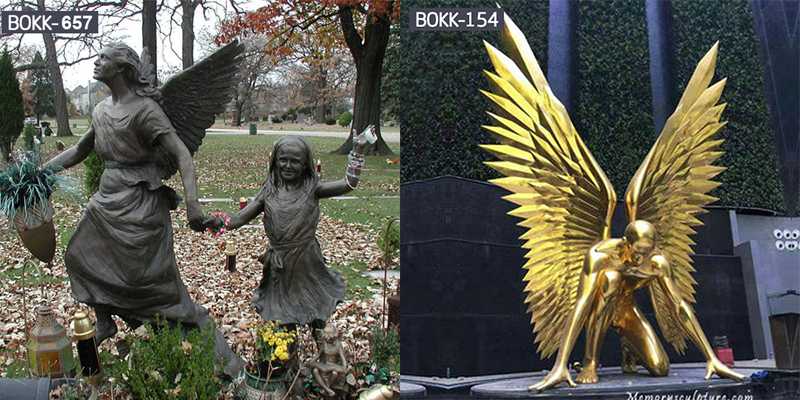Life Size Cast Bronze Erica’s Angel Bronze Statue Memorial Garden Sculpture