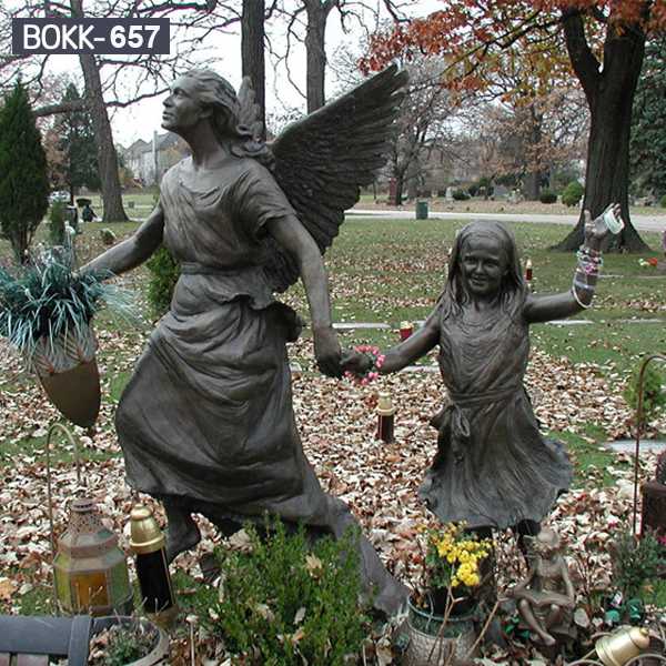 Life Size Cast Bronze Erica’s Angel Bronze Statue Memorial Garden Sculpture BOKK-657