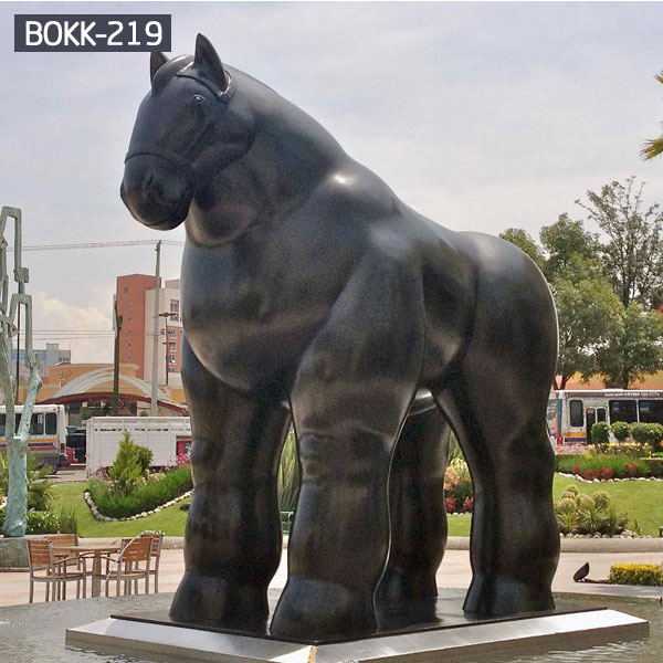 Life Size High Polished Bronze Fat Horse Statue For Garden Products for Sale-BOKK-219