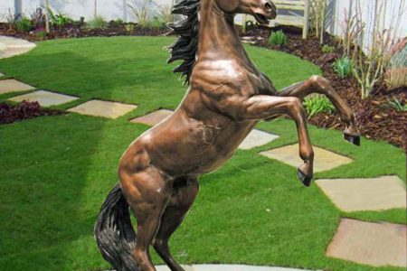 Large Bronze Outdoor Life Size Jumping Hoof Horse Statue For Sale-BOKK-235