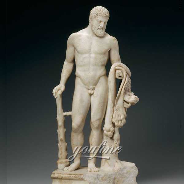 Life-size Hercules Marble Hand-carved Sculpture for Outdoor Decoration Effects is Selling - MOKK-226