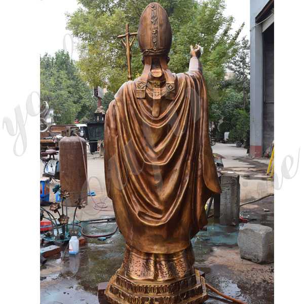 Life size catholic statue bronze pope John Paul II statue for church decor for sale