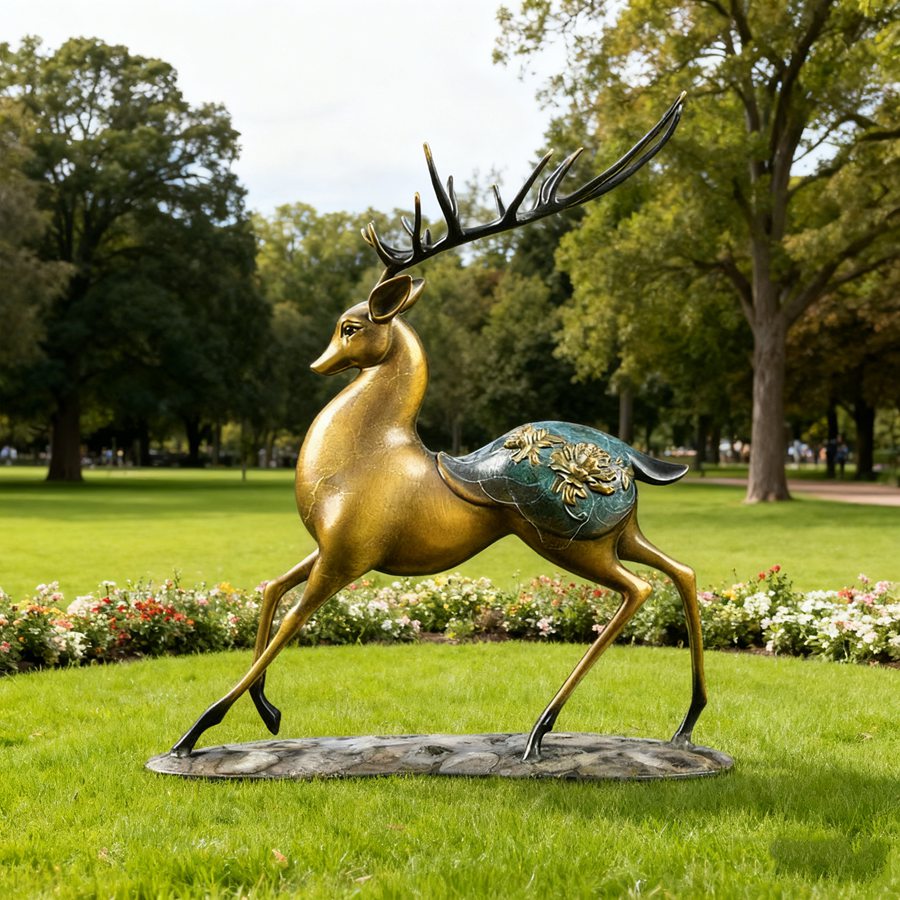 Luck Chinese deer statue