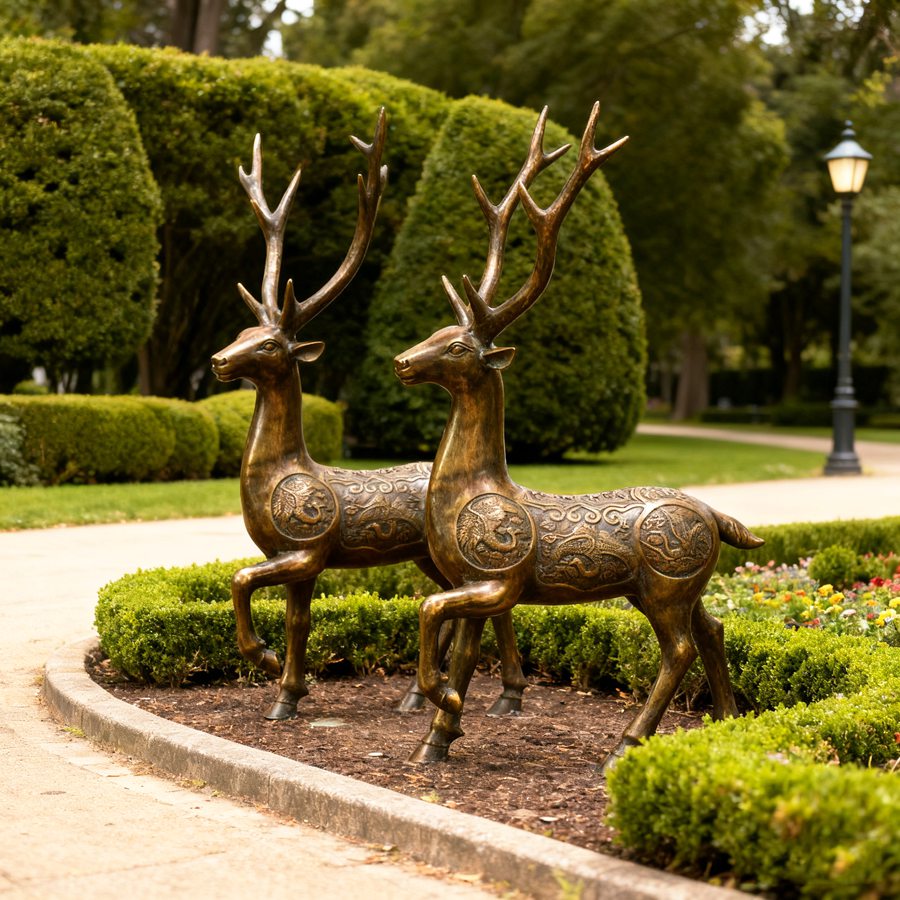 Luck and Longevity in Chinese deer statue