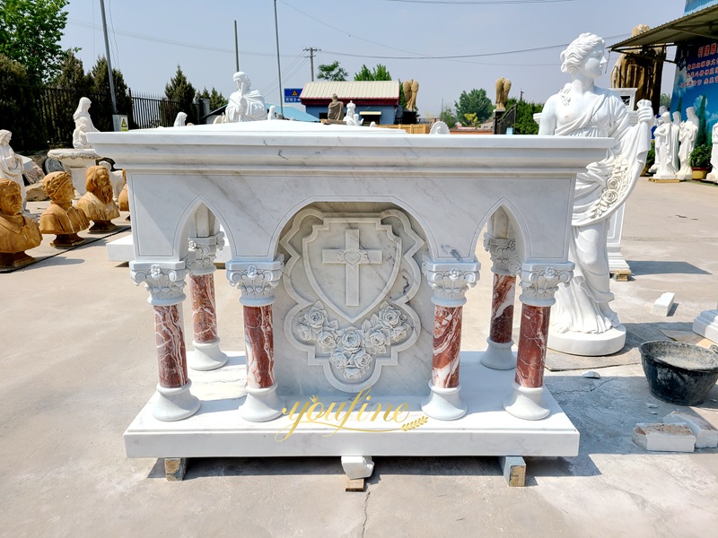 Marble Altar Table with Columns