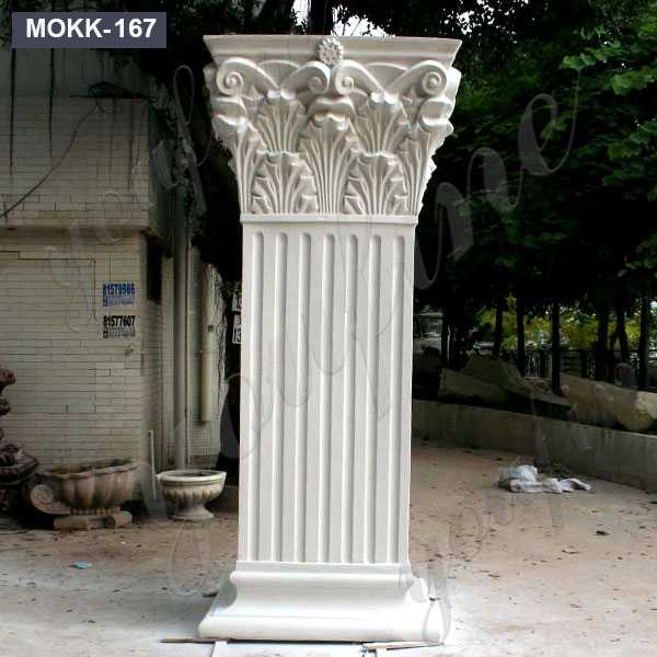 Outdoor Decorative Landscape White Marble Roman Column for Wedding MOKK-167