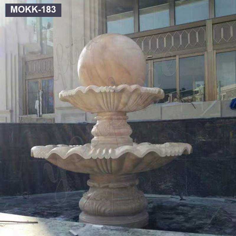Outdoor Marble Fengshui Water Feature Floating Sphere Fountains