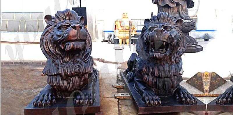 antique bronze lion statue for sale