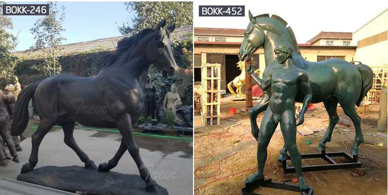 Outdoor Large-scale Hand-cast Bronze Horse Sculpture for Garden Decoration is Selling-BOKK-243