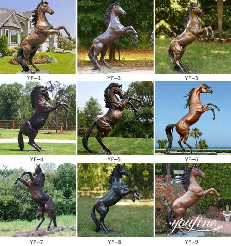 Large Bronze Outdoor Life Size Jumping Hoof Horse Statue For SaleBOKK