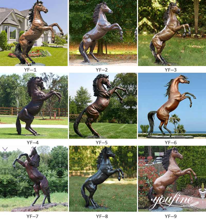 bronze jumping horse statue for sale
