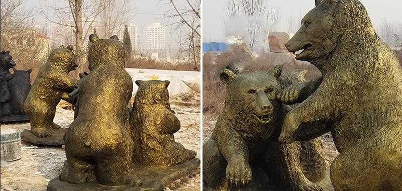 bronze life size grizzly bear statue for sale garden animal sculpture