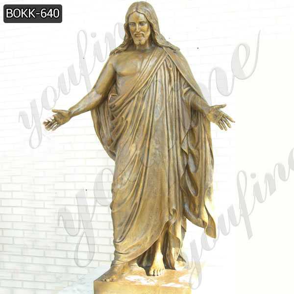 BOKK-640 Life Size Outdoor Bronze Saint Christ Jesus Statue with Heads Open Design for Sale