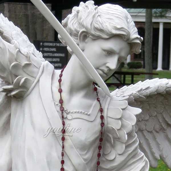 life size catholic religious marble statue large saint archangel statue with hand carved for sale for lawn ornament from China factory