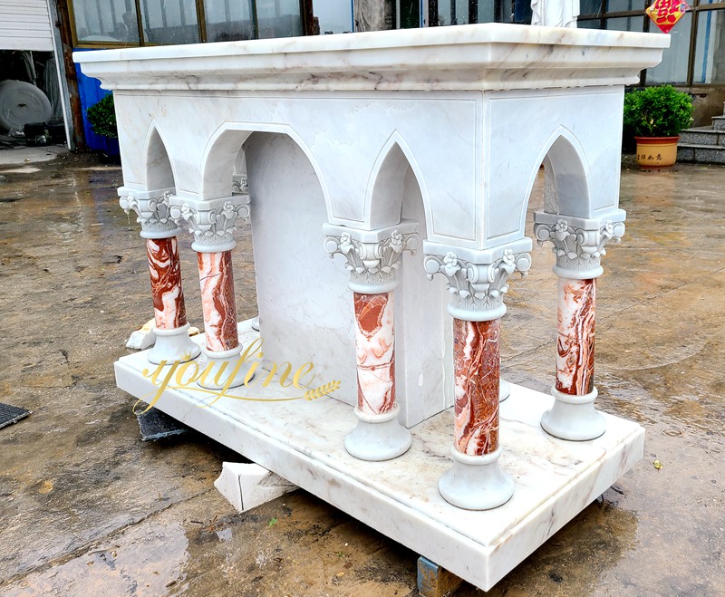 mixed color Marble Altar Table with Columns