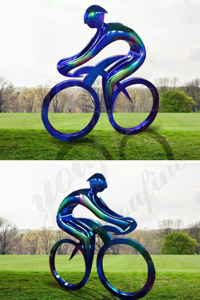 modern metal bicycle art sculpture lawn decor for sale