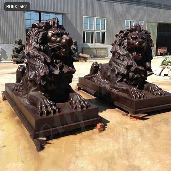 Large Antique Bronze Lion Statue for Home Decor for Sale BOKK-662