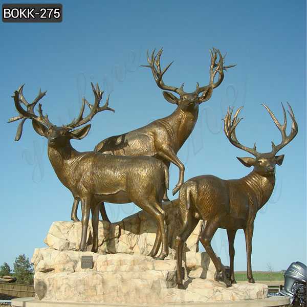 Antique bronze animal sculpture bronze stag statue garden design for sale