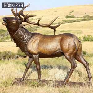 BOKK-273 Outdoor Bronze Elk Statue Garden Brass Deer Sculpture for Sale