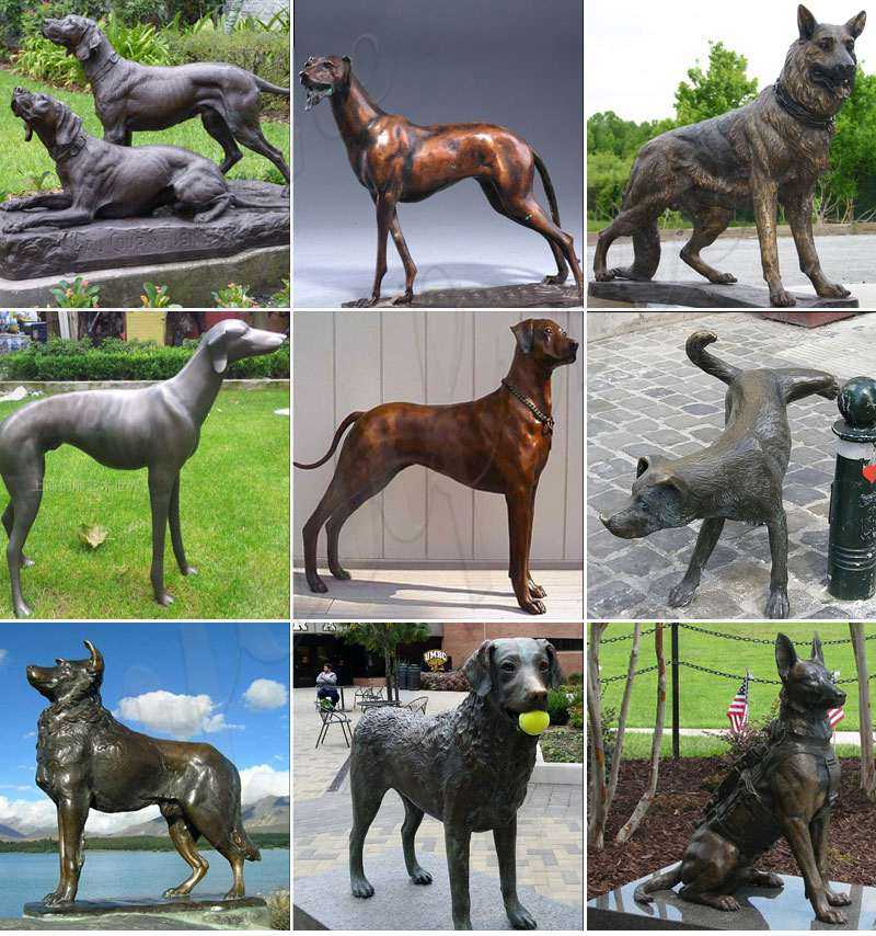 Bronze American Bulldog Garden Statue