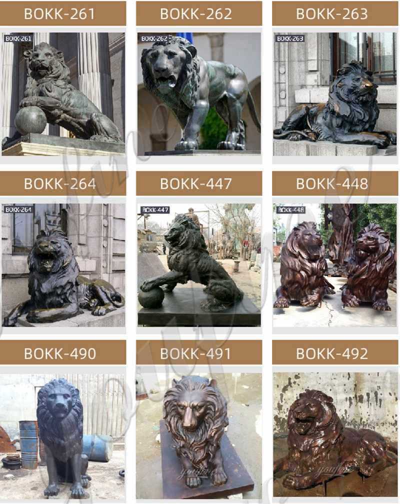 High Quality Antique Bronze Lion Statue for Front Porch Supplier