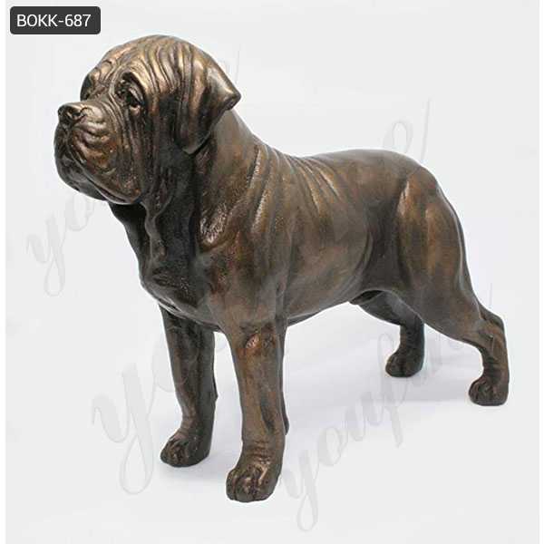 Life Size Antique Bronze American Bulldog Garden Statue for Sale BOKK-687