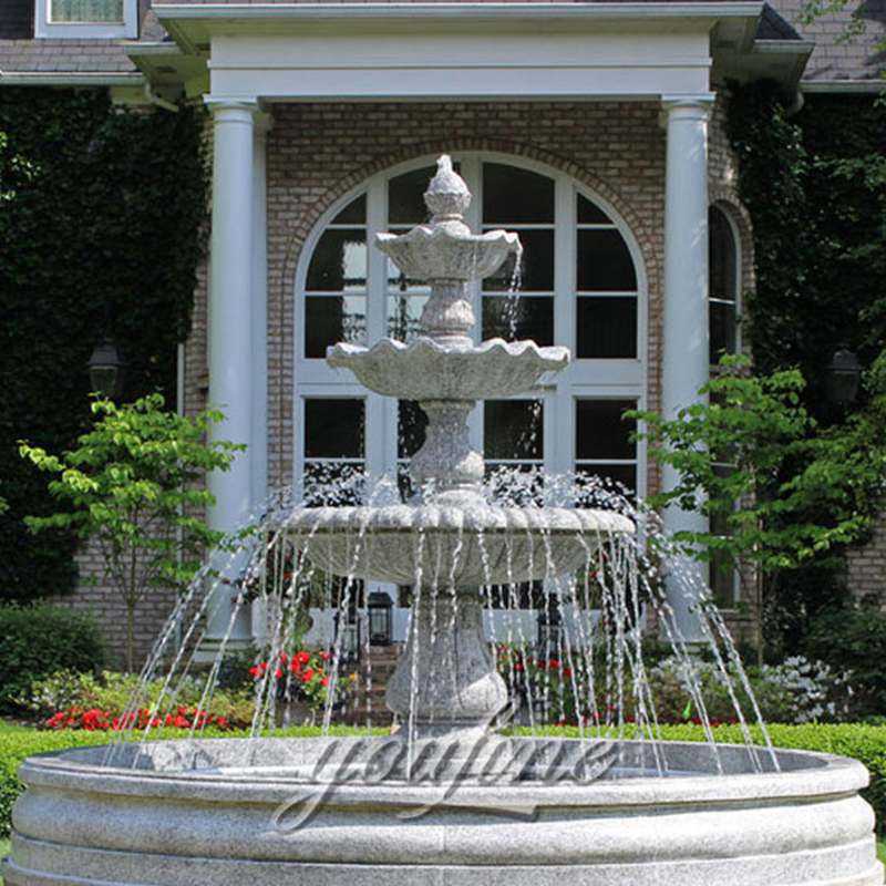 MOKK-126 White-Outdoor-3-Tiered-Waterfall-Garden-Fountain-Made-of-Marble-for-Front-Yard