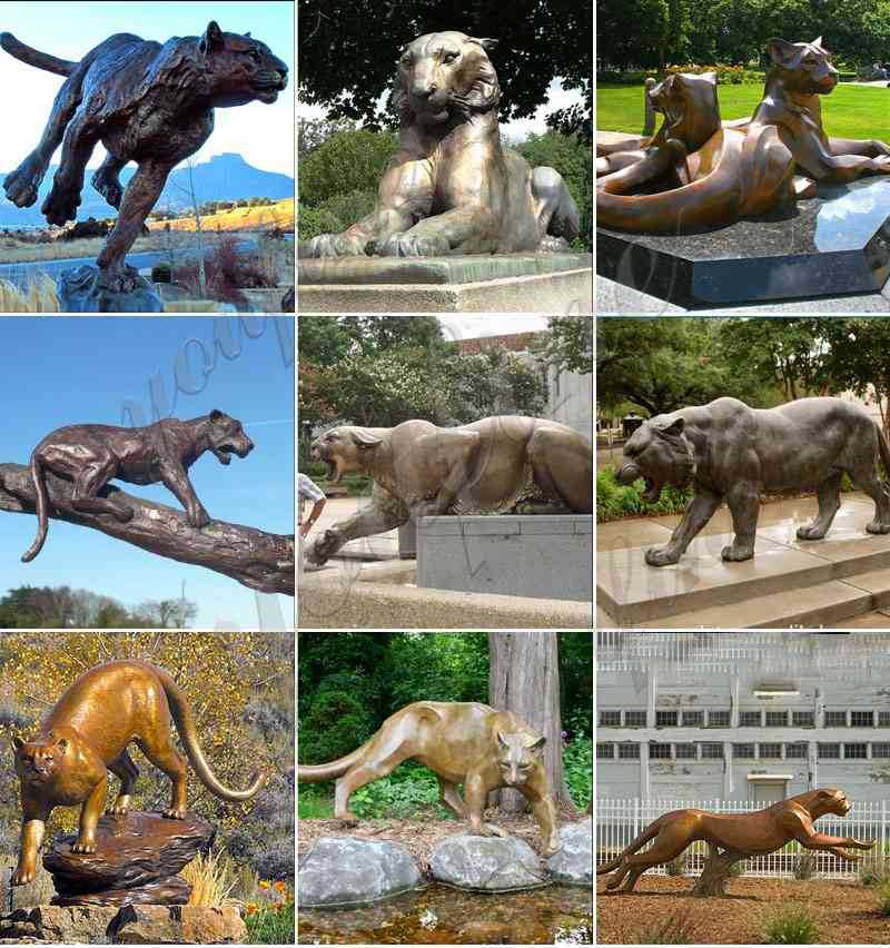 Metal Tiger Statue Custom Outdoor Bronze Mascot Sculpture