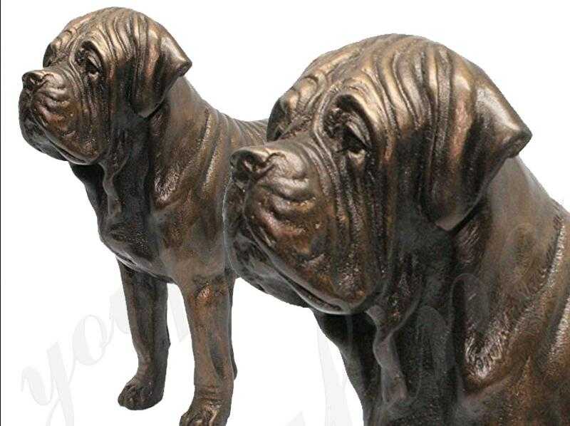 bronze english bulldog garden statue