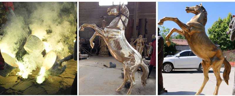 bronze rearing horse sculptures for sale
