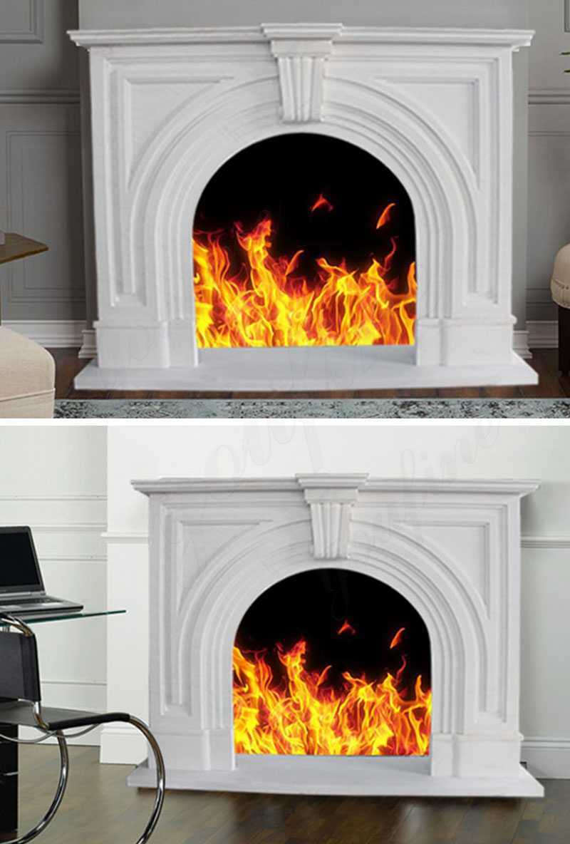 Modern White Marble Fireplace Mantel Surround for Home ...