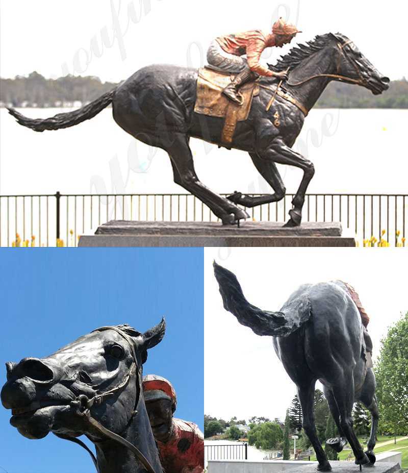 famous Black Caviar statue in antique bronze for sale