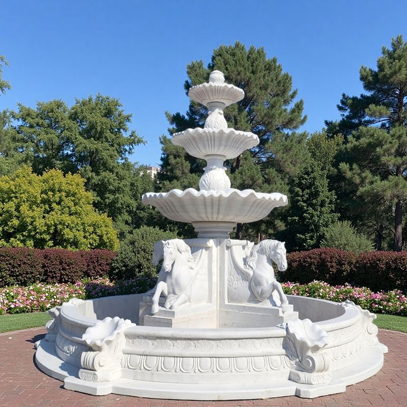marble horse fountain