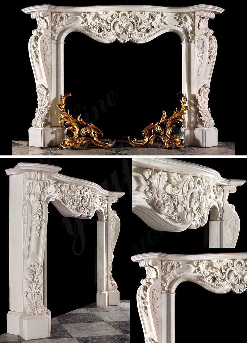 white antique marble fireplace mantels for sale