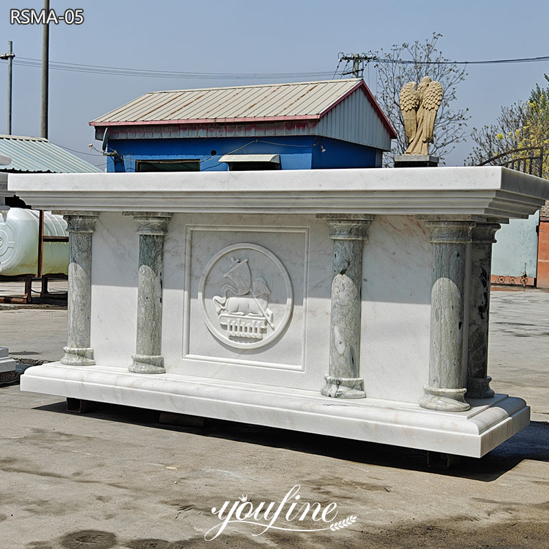 Custom Marble Altar with Victorious Lamb relief