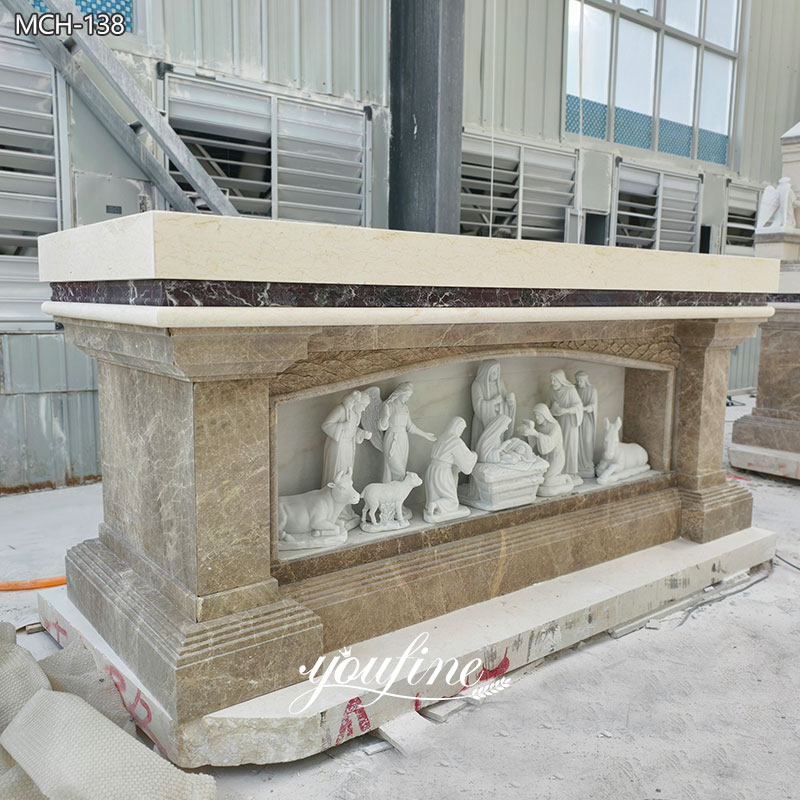 Altar with Nativity Scene Statue church Decor
