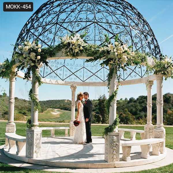 Large Outdoor Marble Column Gazebo for Wedding Ceremony Decoration for Sale MOKK-454