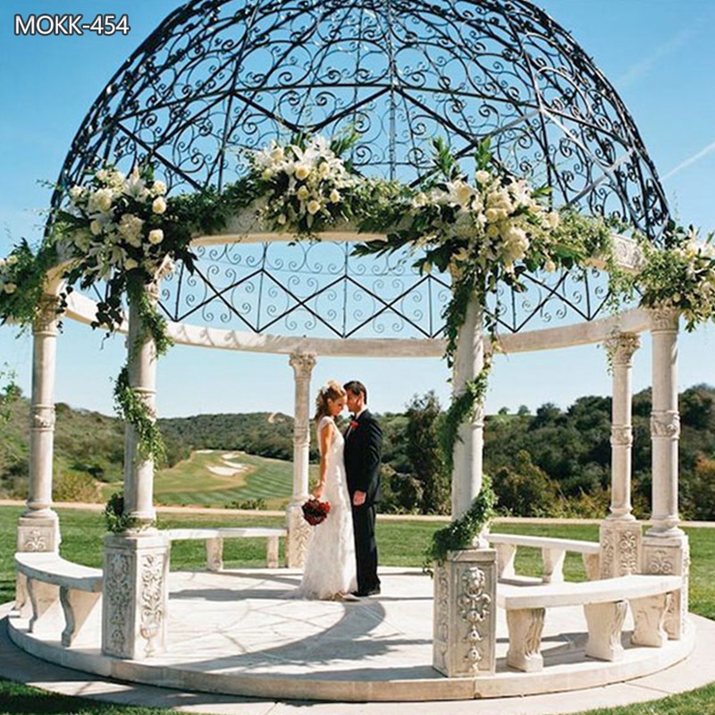 Large Outdoor Marble Column Gazebo for Wedding Ceremony MOKK-454