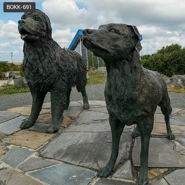 antique bronze newfoundland dog garden statue for sale