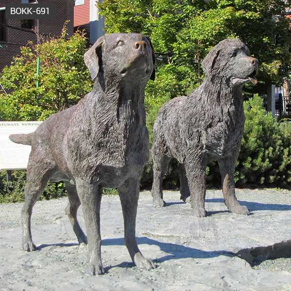 Life Size Antique Bronze Newfoundland Dog Garden Statue for Sale BOKK-691