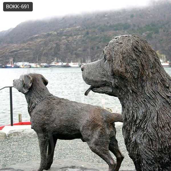bronze newfoundland dog statue