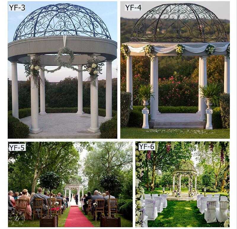 white marble gazebo for wedding ceremony