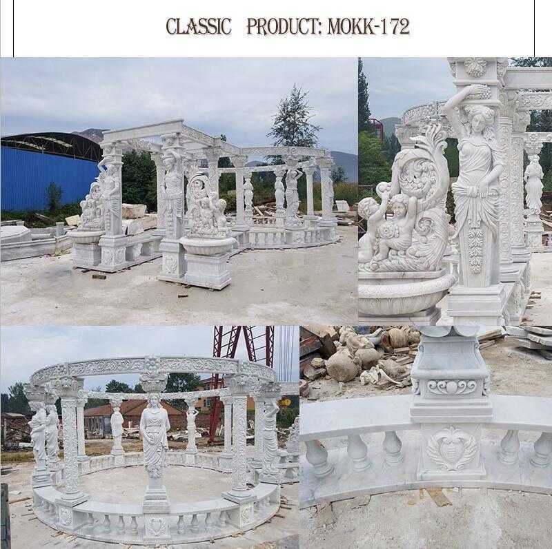 white outdoor marble gazebo