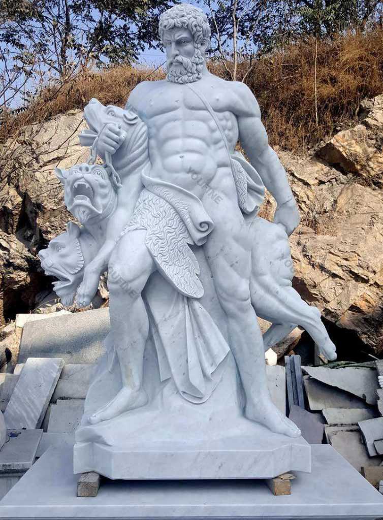 The Famous Hero Heracles Statue Life Size Marble Statues for Sale MOKK
